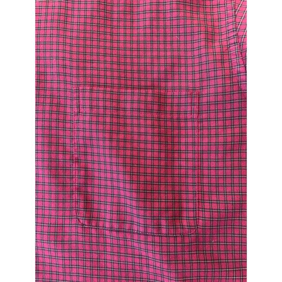 Claiborne Men's Red Plaid button down dress shirt size 16-1/2 32-33 Large - Picture 7 of 13